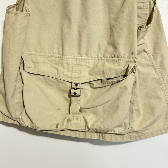 Calvin Klein Men Beige Denim Utility Tactical Vest Fishing Safari Size Large - Picture 6 of 12